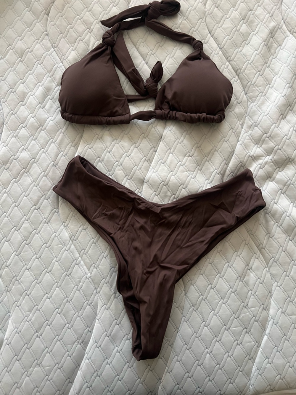 Women's Chocolate Brown Tie-Back Bikini Set